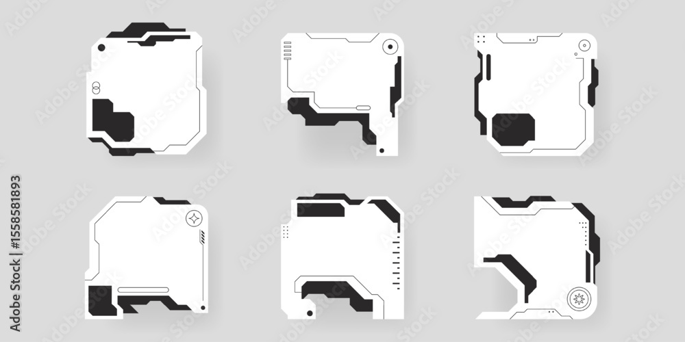 Poster futuristic interface ui elements. futuristic hud elements. hud interface set. vector illustration.