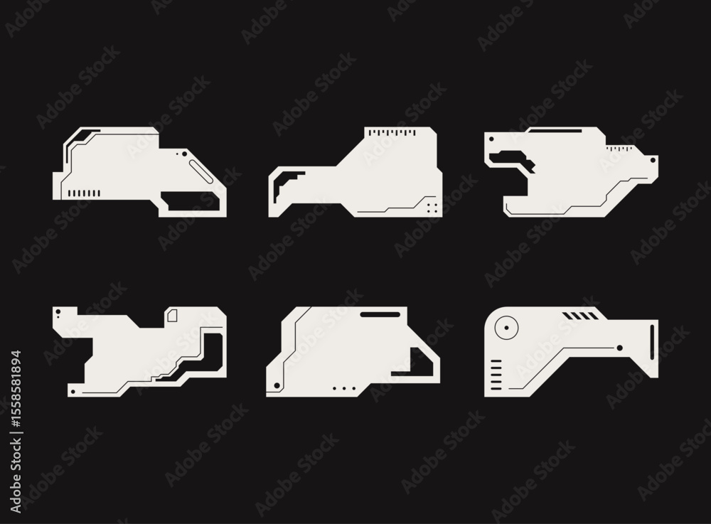 Poster futuristic interface ui elements. futuristic hud elements. hud interface set. vector illustration.