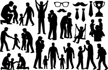 family silhouettes set