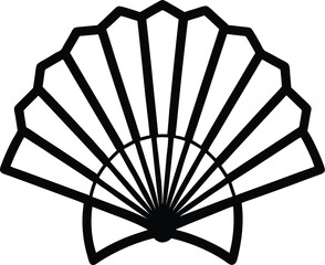japanese fan silhouette, folding fan vector, traditional hand fan