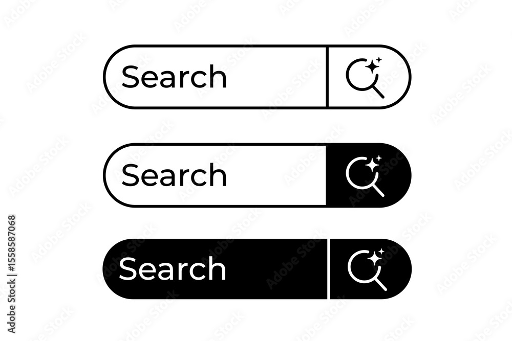Aufkleber ai search icon vector set. artificial intelligence element for app, website and interface