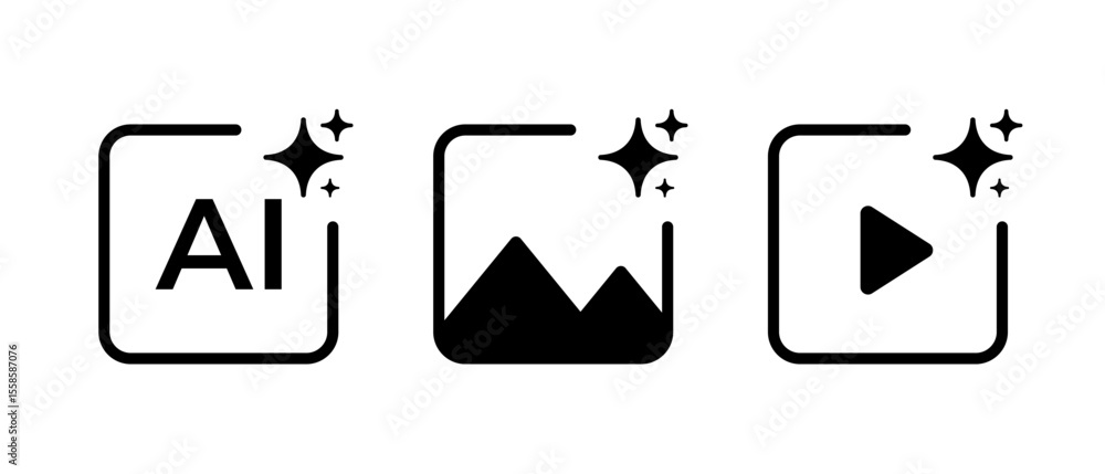 Fototapete generate ai icon. artificial intelligence symbol. vector element for app, website and interface