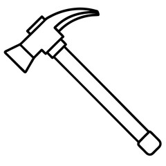 Industrial Hammer Line Sketch Art