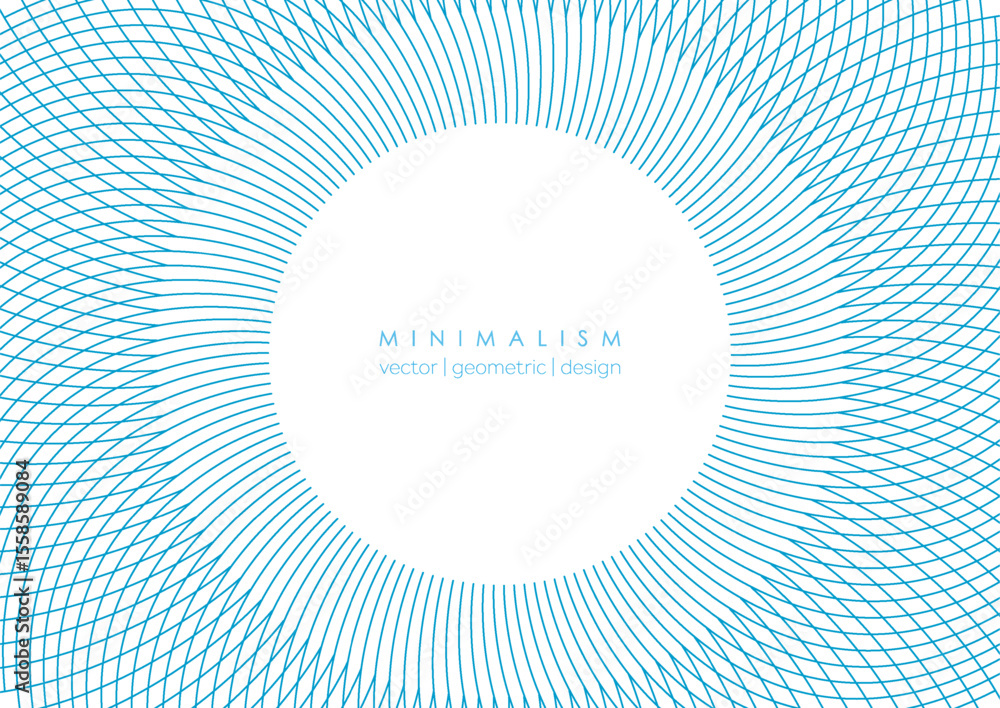 Aufkleber Blue minimal circular spiral lines abstract futuristic tech background. Vector concept design