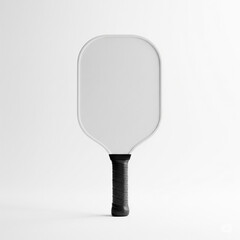 White Top Black Handle Pickleball Paddle Front View on White
