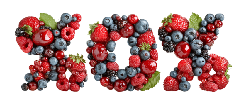 0 digit and % symbol made of berries isolated over white (transparent) background; perfect for non alcoholic drinks