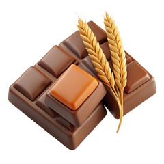 chocolate bar with nuts isolated