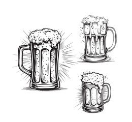 Beer glass or mugs set