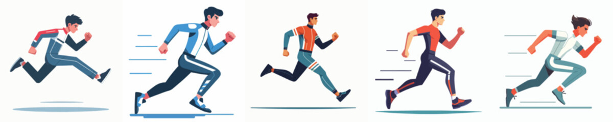 a bunch of vector racers running