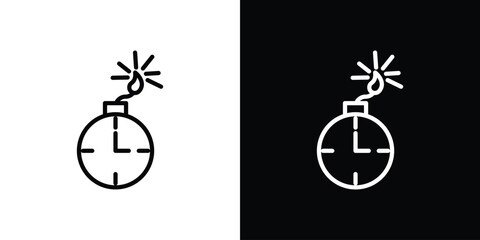 Deadline icon. Isolated object on a black and white background. © Recoonde