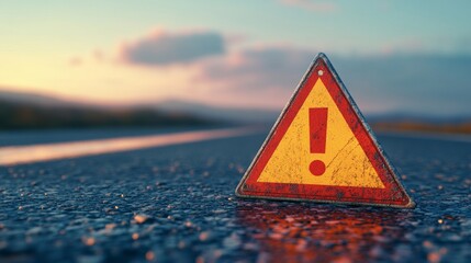 Signage in foreground, road behind