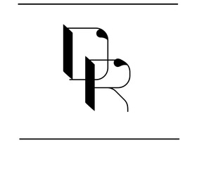 DR Alphabet Logo – Curved Script Monogram in Calligraphy Style