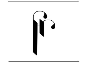 F and R Overlapped Calligraphy Logo – Luxury Alphabet Emblem