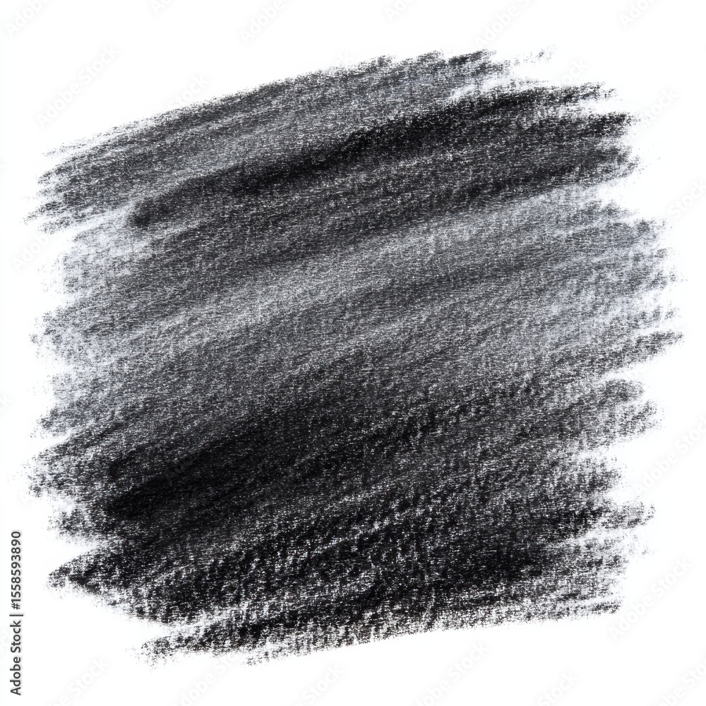 Poster artistic charcoal drawing of textured shading on a white background for graphic design elements