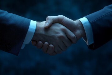 Two hands shaking over a table, signifying business agreement or contract