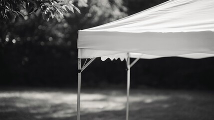 A white canopy tent set up outdoors for an event or party.