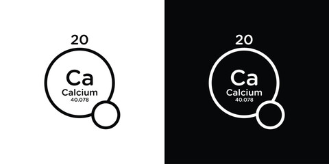 Calcium icon. Isolated object on a black and white background.