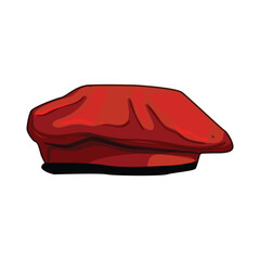 wool beret hat military cartoon vector illustration