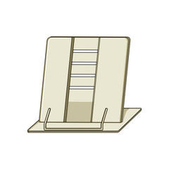 wood book reading stand cartoon vector illustration