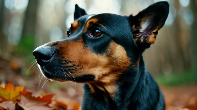 Black German Shepherd puppy portrait, isolated white background