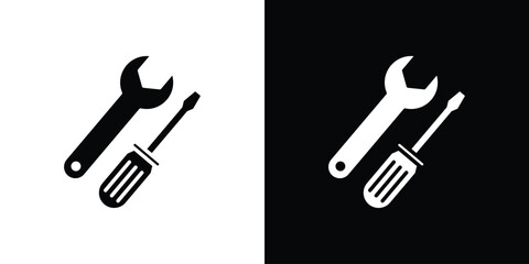 Tools icon Vector illustration in solid and black and white. EPS10
