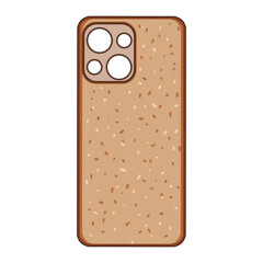 vegan cork phone case cartoon vector illustration