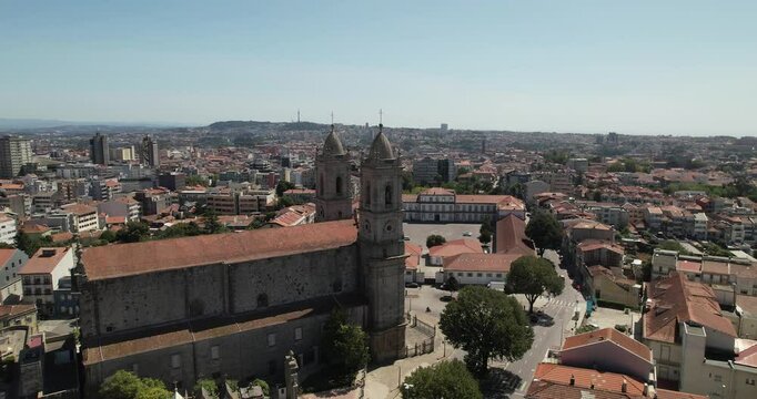 Aerial Lapa Church City of Porto, Portugal