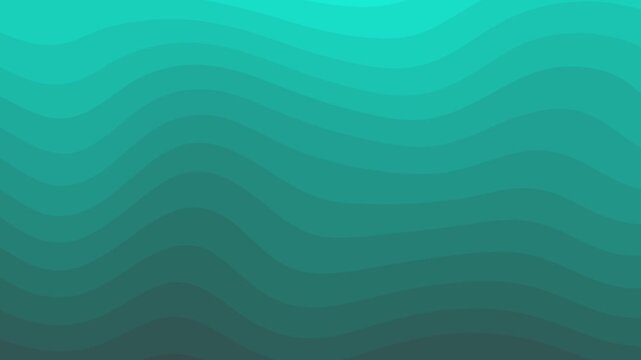 Abstract background wave curve paper cut flowing gradient turquoise color