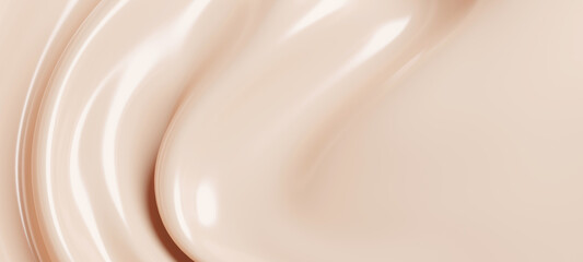 Liquid foundation background with copy space 3D render