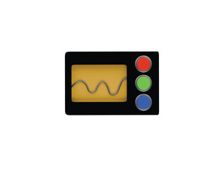 electric waveform icon 3d illustration render