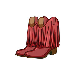 vintage cowgirl boots cartoon vector illustration