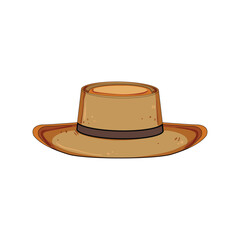 style cowgirl hat cartoon vector illustration