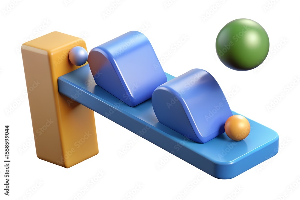 Aufkleber abstract 3d shapes with spheres and geometric forms