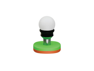 golf ball stand icon 3d illustration render