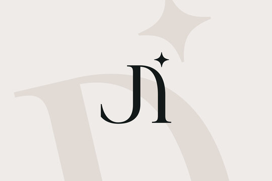 JI or IJ letter logo icon design. Classic style luxury initials monogram.