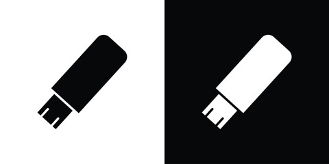 Pendrive icon Vector illustration in solid and black and white. EPS10