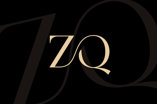 ZQ or QZ letter logo icon design. Classic style luxury initials monogram.