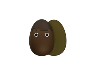 chocolate egg icon 3d illustration render