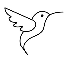 flying hummingbird icon on white background