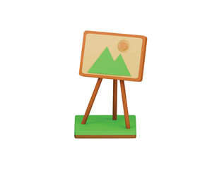 painting board icon 3d illustration render