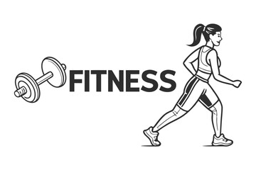 Clean and Modern Vector Logo Design for Fitness Brand with Abstract Element