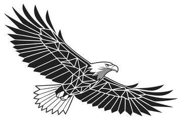 Dynamic Vector Illustration of a Soaring Eagle with Bold Colors