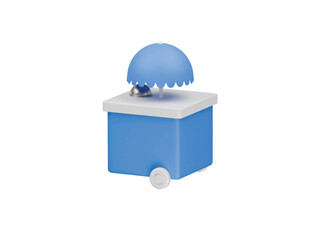 ice cream cart icon 3d illustration render