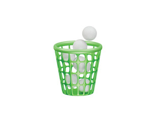 golf ball basket icon 3d illustration render