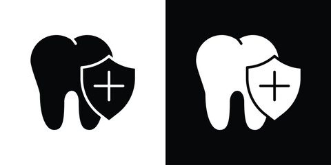 Dental insurance icon Vector illustration in solid and black and white. EPS10