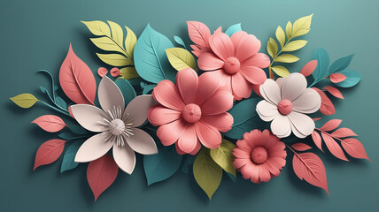flowers on a wooden background