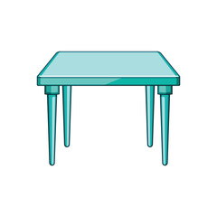 versatile plastic table cartoon vector illustration
