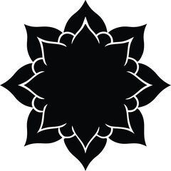 Intricate Black Flower Petals with White Outline
