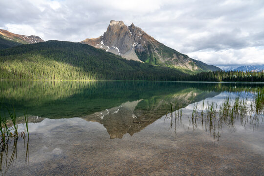 Serene summer reflection in the Canadian Rockies