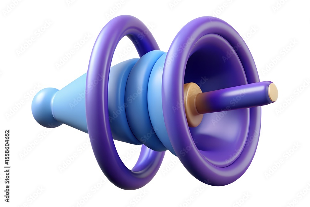 Aufkleber abstract 3d rendered object with smooth curves and vibrant colors